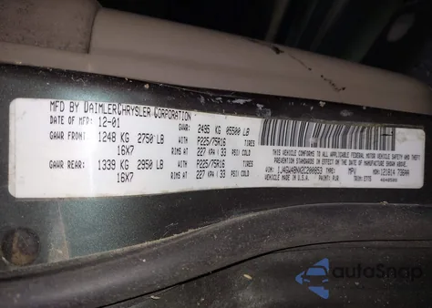 2002 Jeep Grand Cherokee Laredo from USA, damaged, VIN 1J4GW48NX2C200853